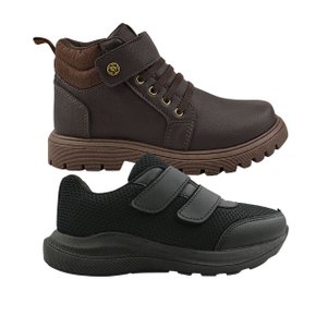 02 kit dois pares coturno tenis menino infantil conforto grugui