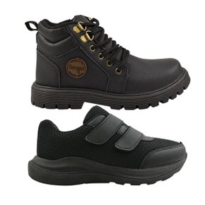 03 kit dois pares coturno tenis menino infantil conforto grugui