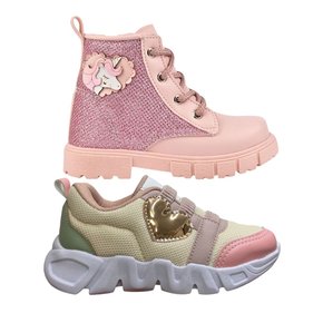 02 coturno tenis infantil menina kit dois pares conforto grugui