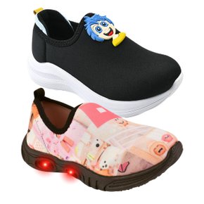 03 kit 2 pares sandalia menina infantil brilho e tenis casual com brinde conforto estilo grugui