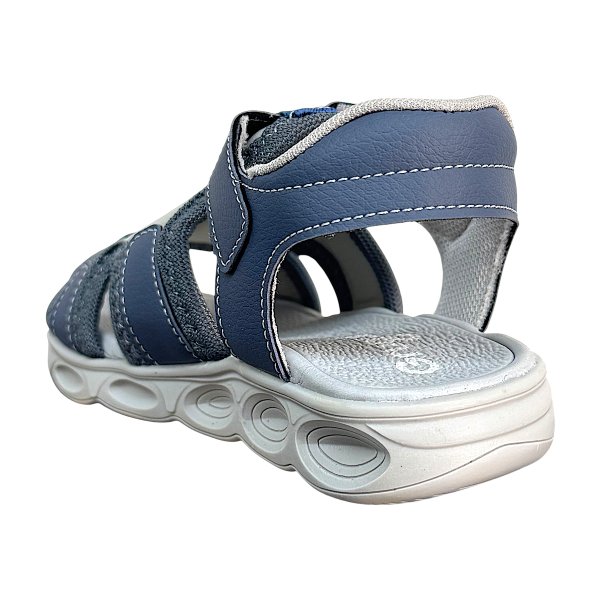 09 sandalia papete infantil menino fechada macia conforto tecido luz led