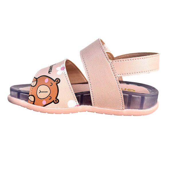 03 sandalia papete infantil menina led luz capivara fofa macia conforto