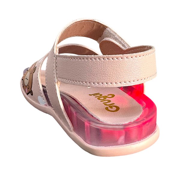 05 sandalia papete infantil menina led luz capivara fofa macia conforto