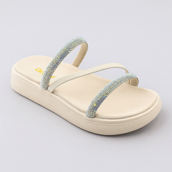 16 sandalia papete menina brilho infantil flatform grugui verao dia a dia