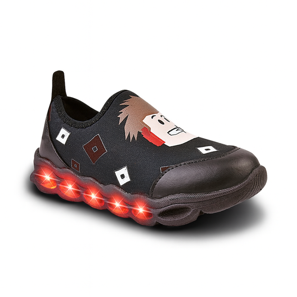01 tenis infantil menino jogging minecraft led conforto casual