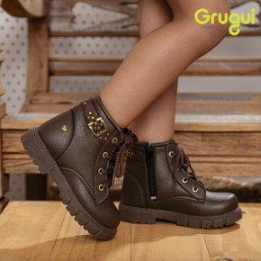 01 botinha coturno infantil menina grugui veste facil ziper