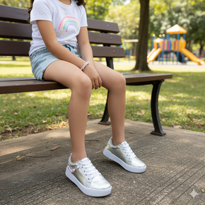 02 tenis infantil menina casual emotions macio com pulseira