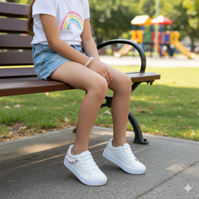 03 tenis infantil menina casual emotions macio com pulseira